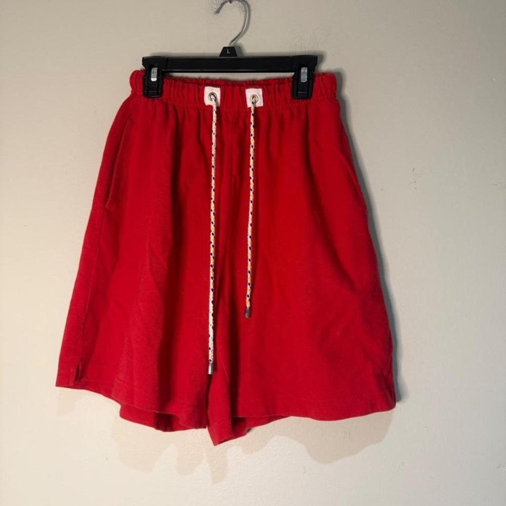 Vintage Liz Claiborne Red Cotton Knit Shorts Womens Size S Casual Lounge
